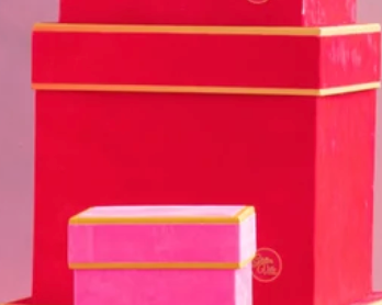 Velvet Red Square Stacking Box