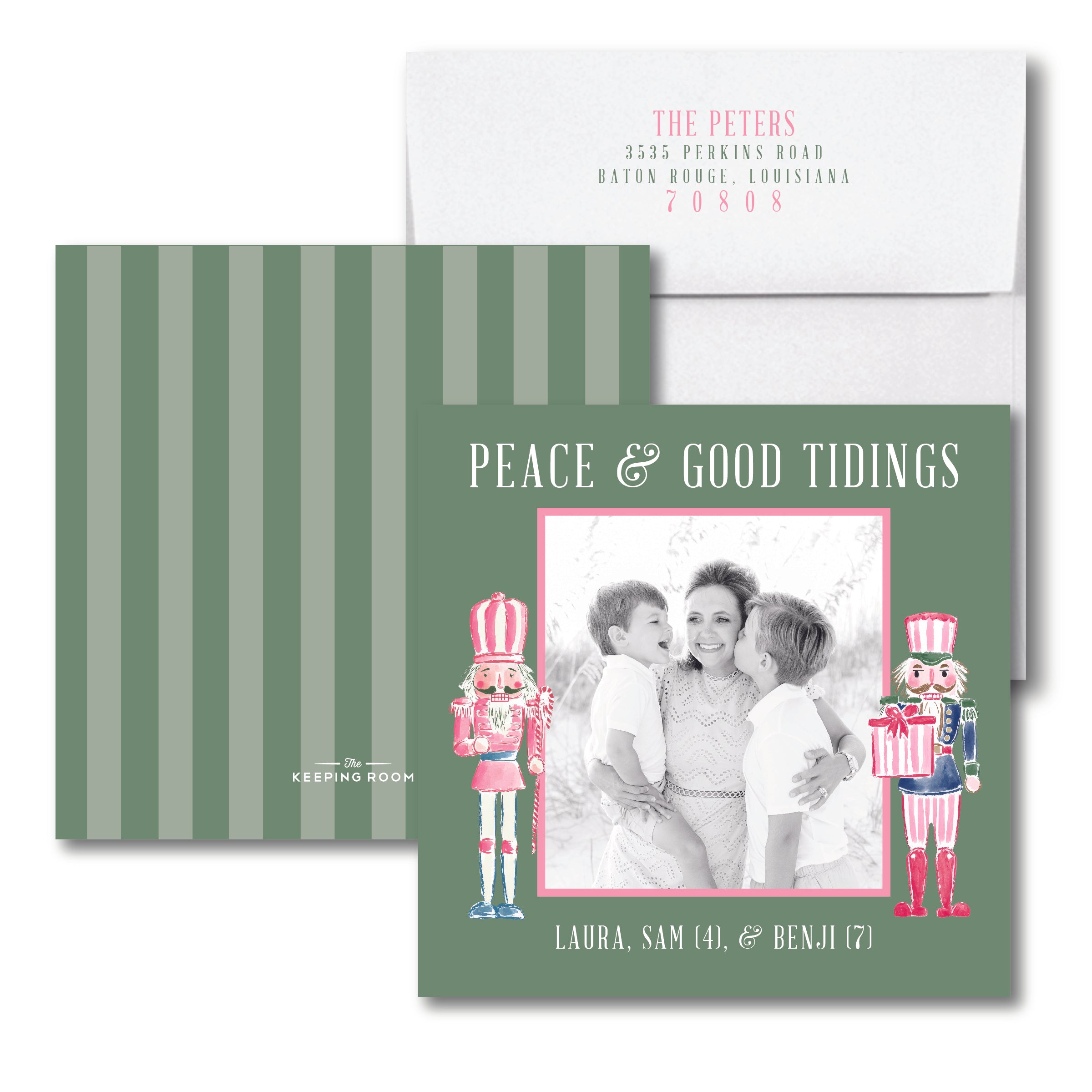 Striped Nutcracker Holiday Card