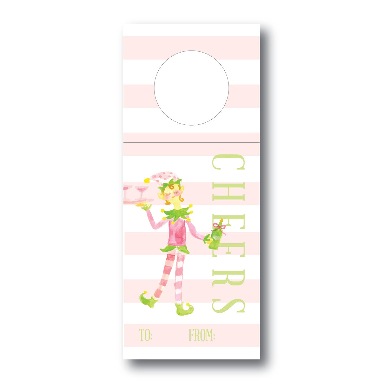 Cheers with Elf Wine Tag