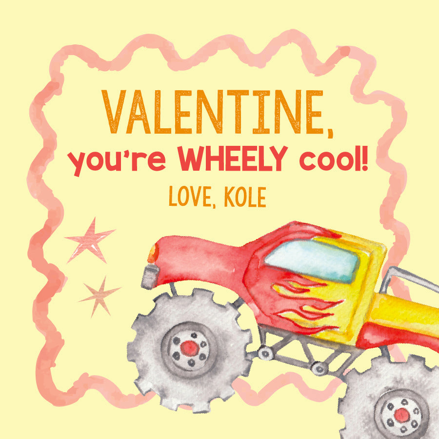 Wheely Cool Valentine Tag