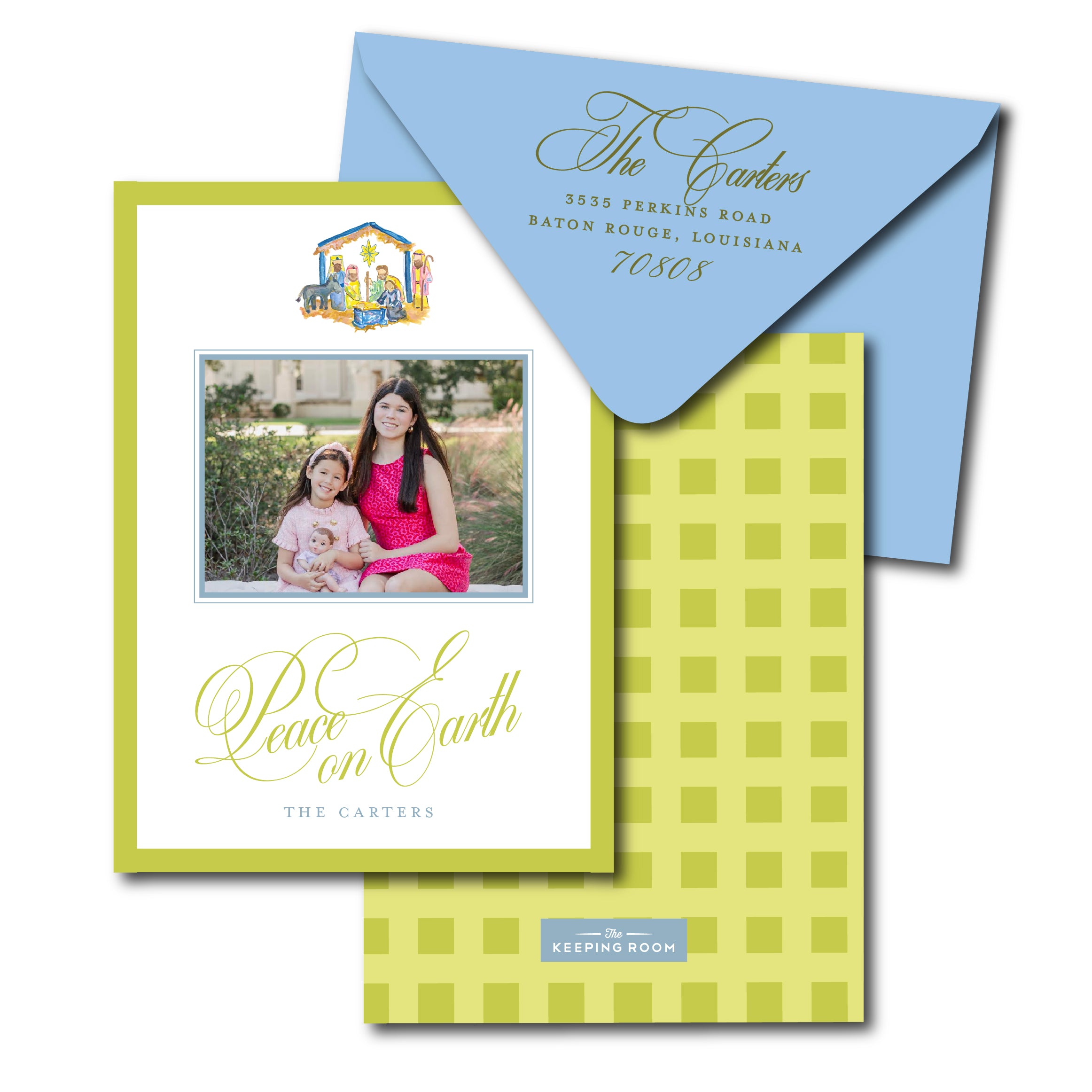 Nativity Gingham Holiday Card