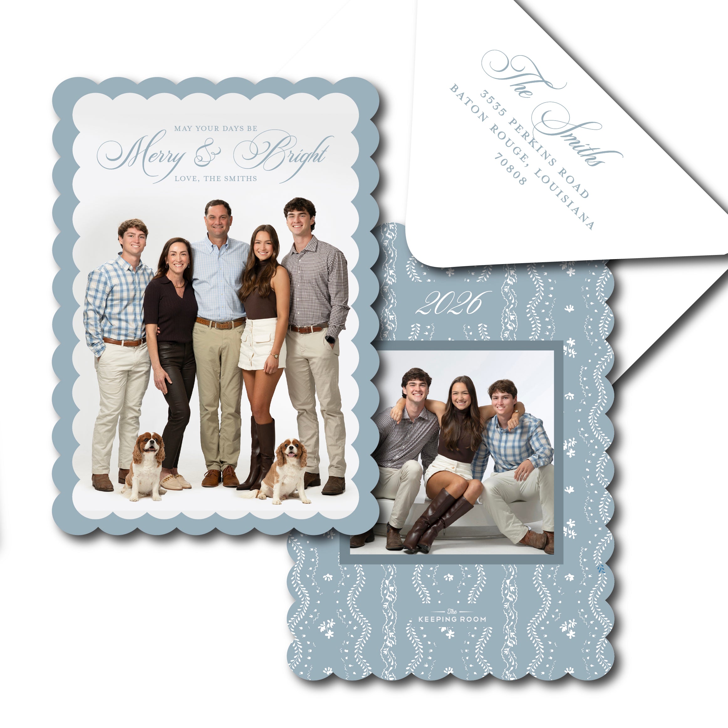 Scallop Blue Holiday Card