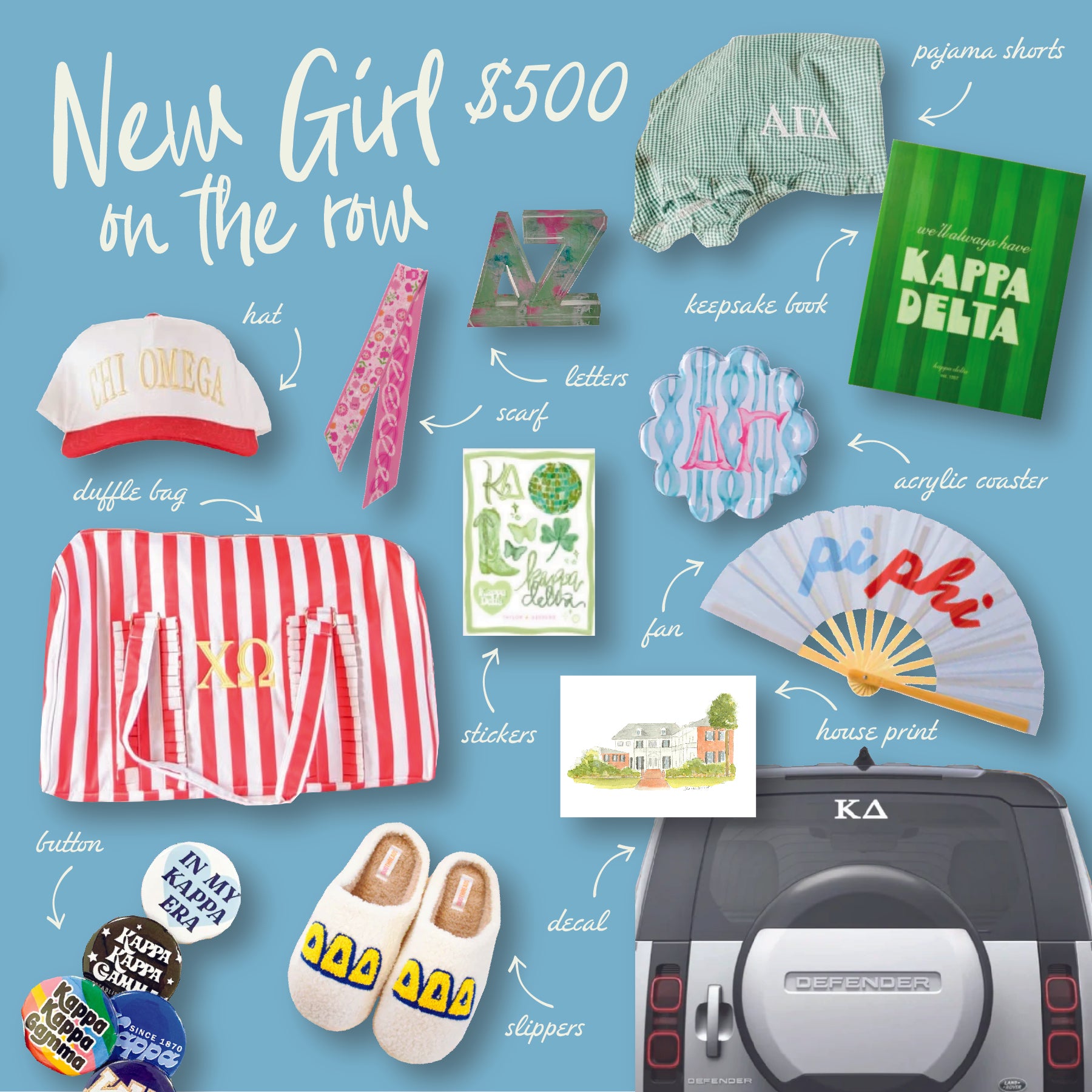 2025 BID DAY BASKETS - New Girl on the Row Package