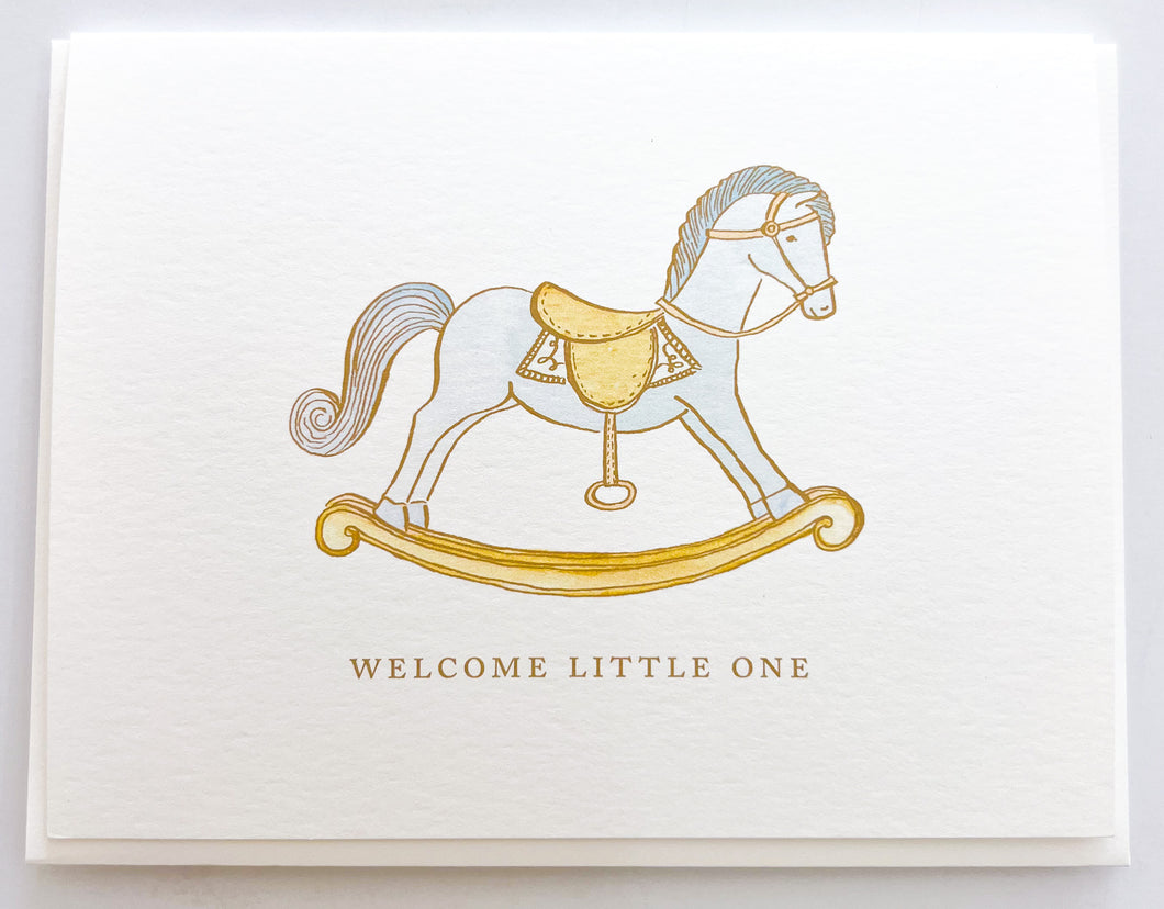 Rocking Horse Welcome Card