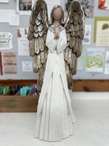 White Glitter Praying Angel