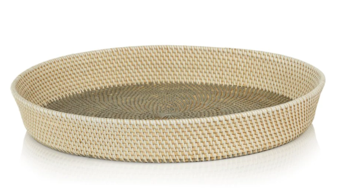 Rattan Round Serving Tray