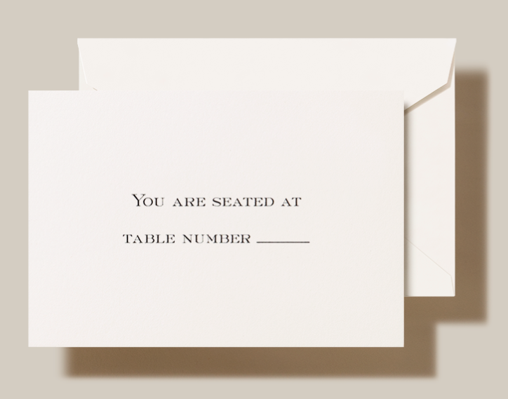 Table Number Place Cards