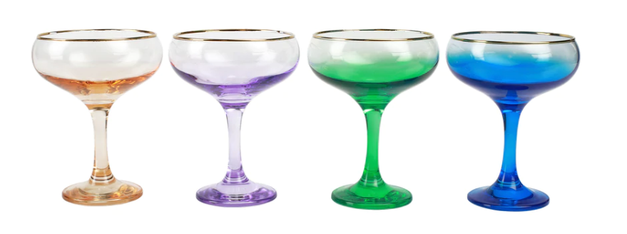 Jewel Tone Coupe Glass