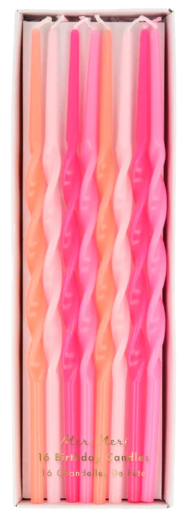 Pink Twisted Long Candles