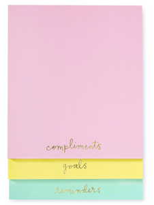 Compliments, Goals, Reminders Note Pad Set