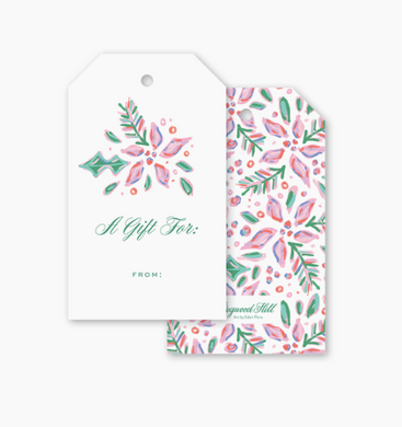 Pink Poinsettia Gift Tags