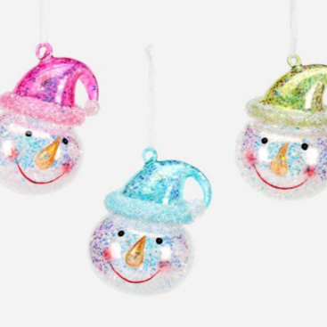 Iridescent Snowman Ornament