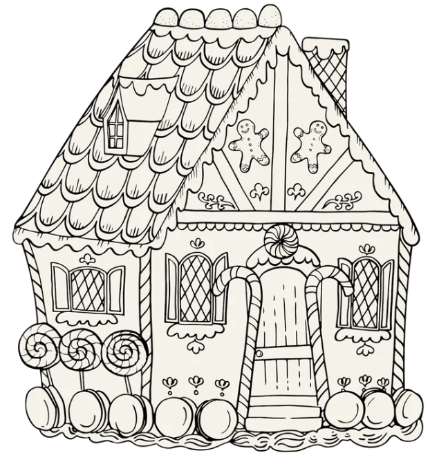 Coloring Gingerbread House Placemat