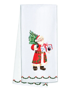 Santa with Gift Tea Towel
