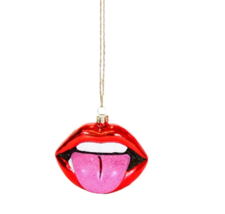 Glittery Tongue Ornament