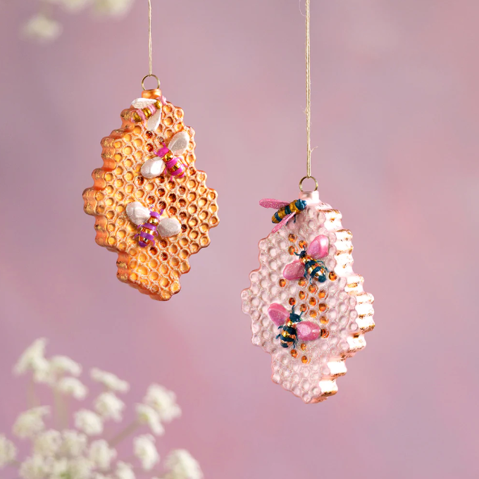 Honey Comb Bee Ornament