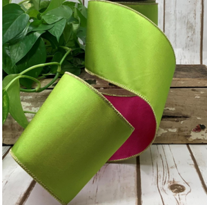 Double Sided Ribbon Hot Pink/Apple Green