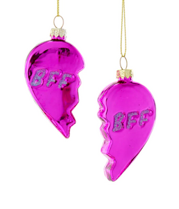 Bff Heart Ornament Set