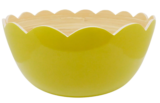 Green Scalloped Serving Bowl - Large