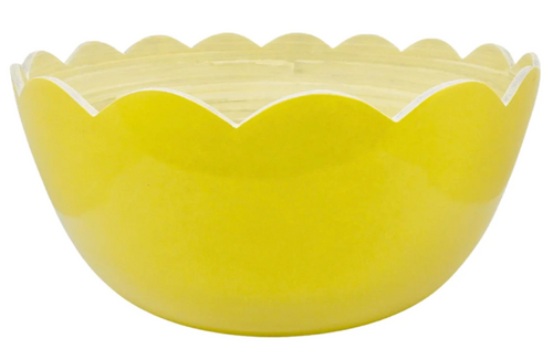 Citrine Scalloped Bamboo Serving Bowl