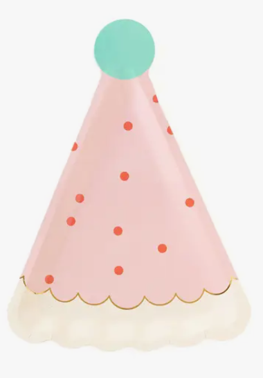 Pink Birthday Hat Plate