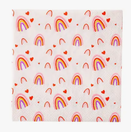 Rainbows and Hearts Napkin