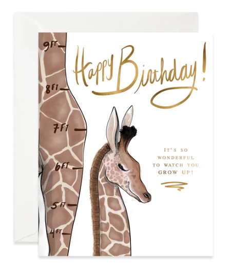 Growing Giraffe Birthday Card