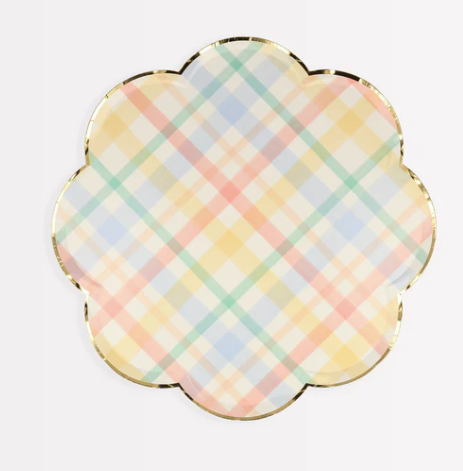 Small Spring Plaid Plates