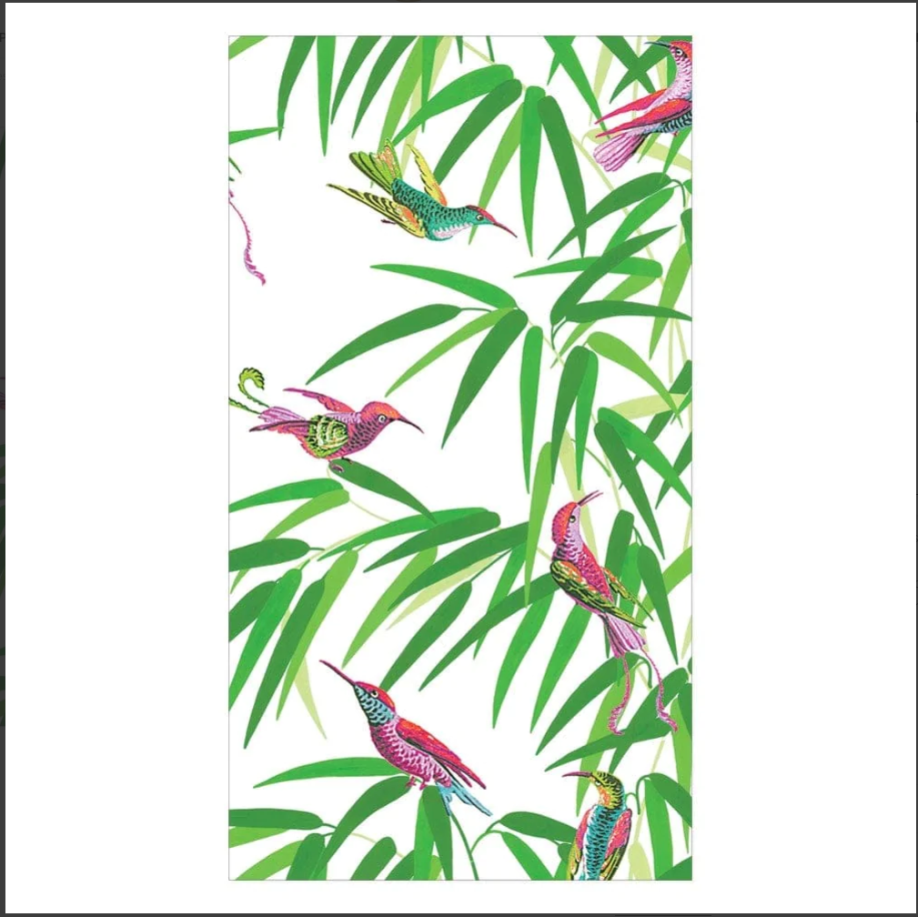 Birds in Paradise Paper Guest Towel Napkins in White