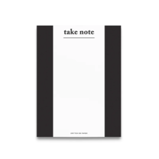 Black Take Note Chunky Notepad