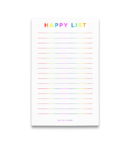 Happy List Foil Notepad