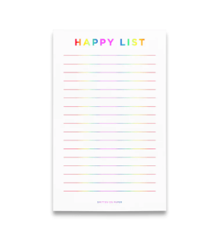 Happy List Foil Notepad