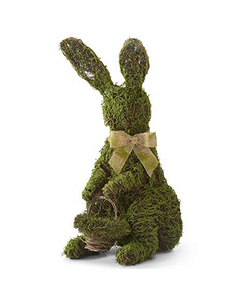 Mossy Twig Bunny W/Basket