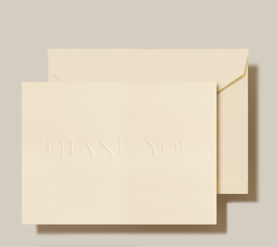 BLIND EMBOSSED THANK YOU NOTE