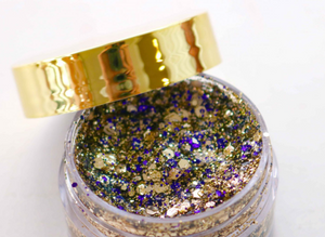 LSU face glitter