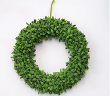 Load image into Gallery viewer, Round Flocked Boxwood Wreath