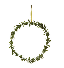 Load image into Gallery viewer, Round Flocked Boxwood Wreath